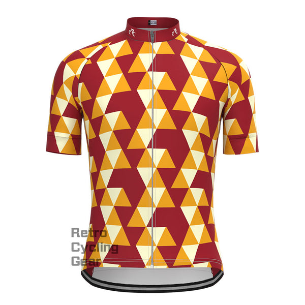 Triangular Color Block Short Sleeves Cycling Jersey