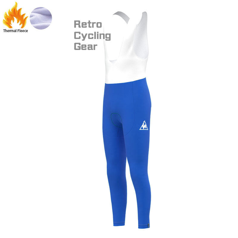 Tour de France Blue Fleece Retro Cycling Pants