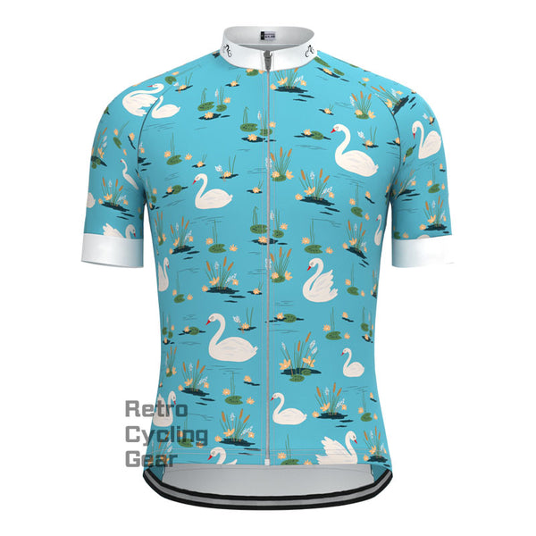 Swan pattern Short Sleeves Cycling Jersey