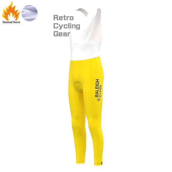 RALEIGH Yellow Fleece Retro Cycling Pants