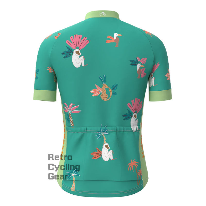 Tropical Plant Monkeys Short Sleeves Cycling Jersey