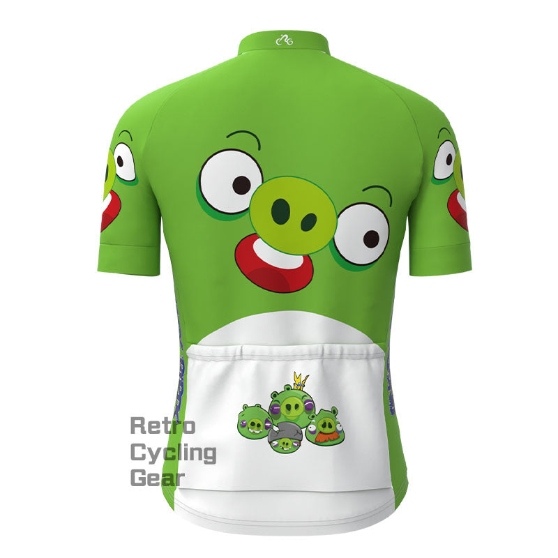 Angry Birds Green Short Sleeves Cycling Jersey