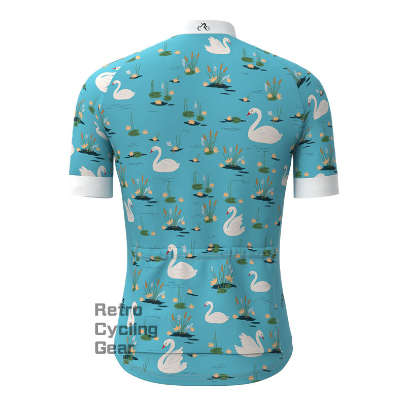Swan pattern Short Sleeves Cycling Jersey