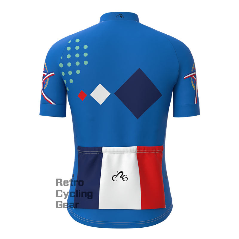 Light Blue Short Sleeves Cycling Jersey