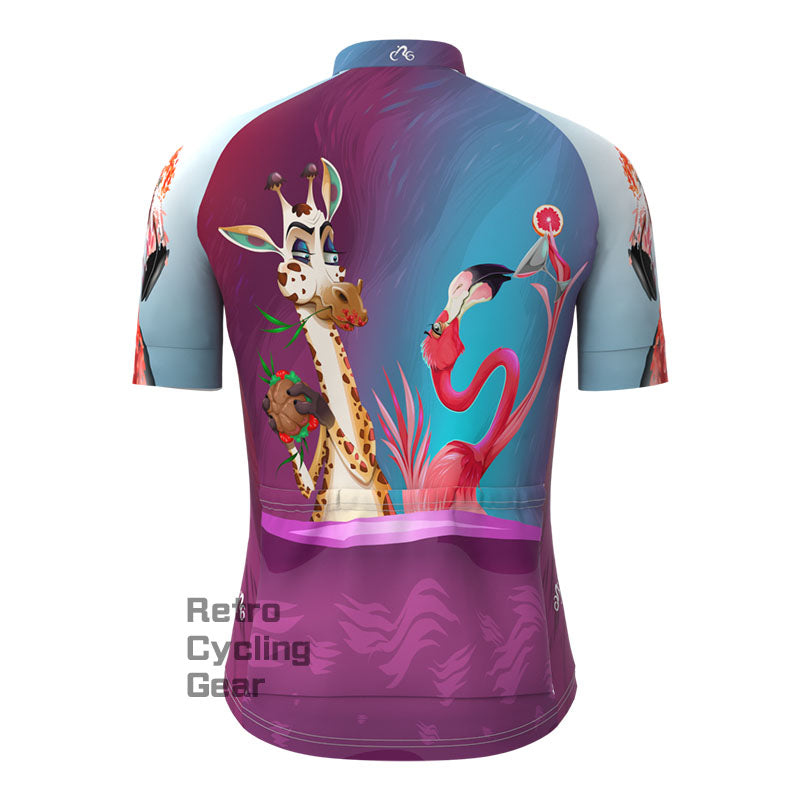 Giraffe & Flamingo Cycling Short Sleeves Cycling Jersey