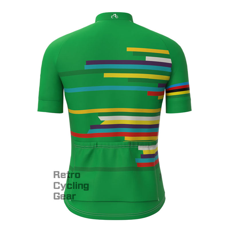 Green Shirt Short Sleeves Cycling Jersey