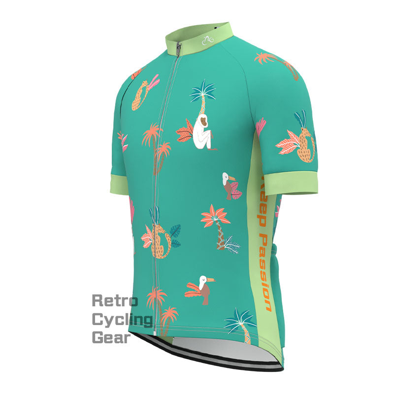 Tropical Plant Monkeys Short Sleeves Cycling Jersey