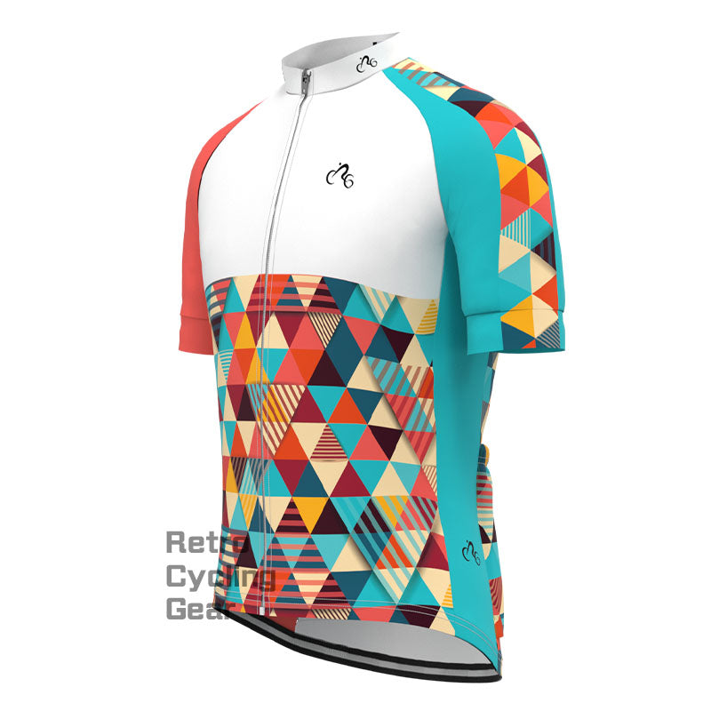 Color Triangle Short Sleeves Cycling Jersey