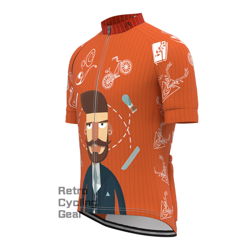Funny beard characters Short Sleeves Cycling Jersey