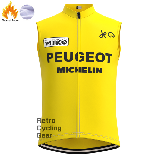 Peugeot Yellow 2 Fleece Retro-Fahrradweste
