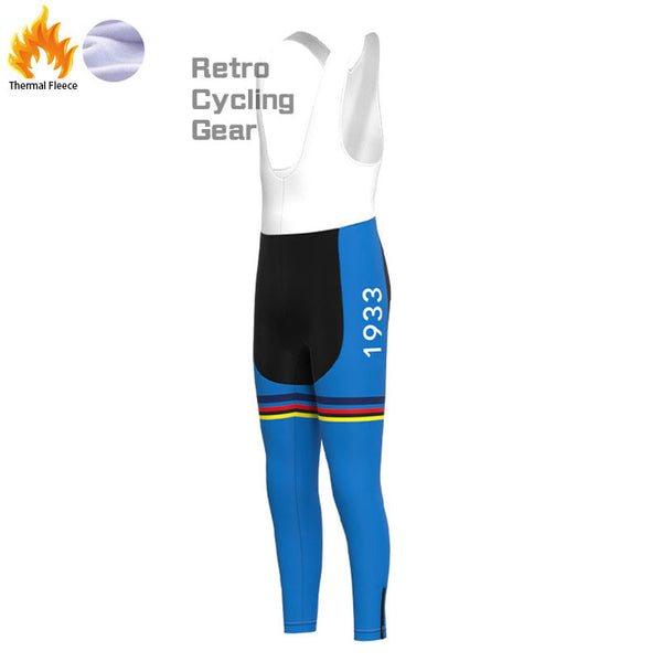 Maglia Azzurra Italia Fleece Retro Cycling Pants