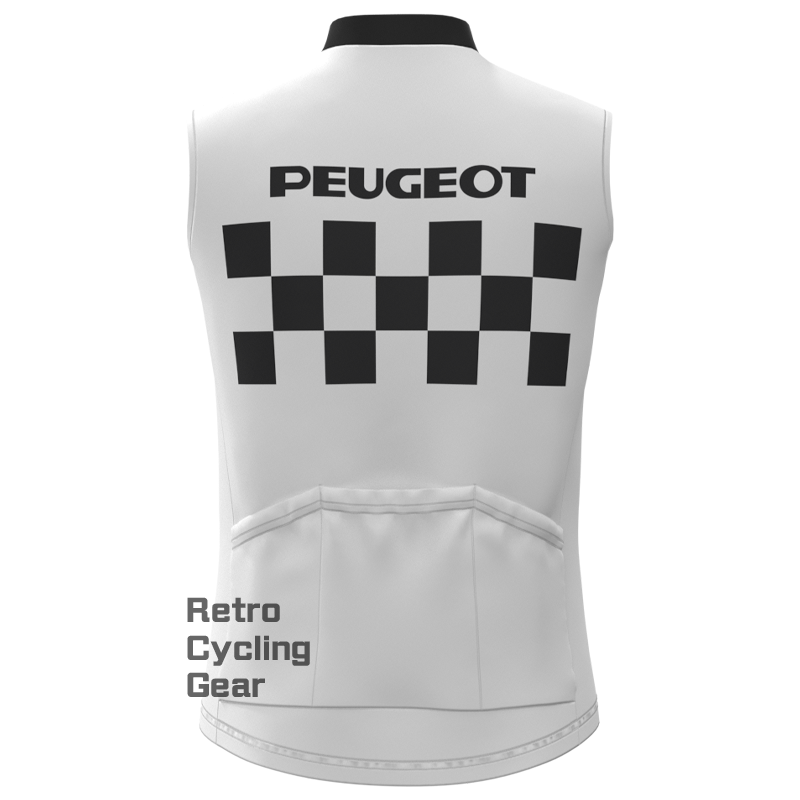 PEUGEOT White Fleece Retro Cycling Vest