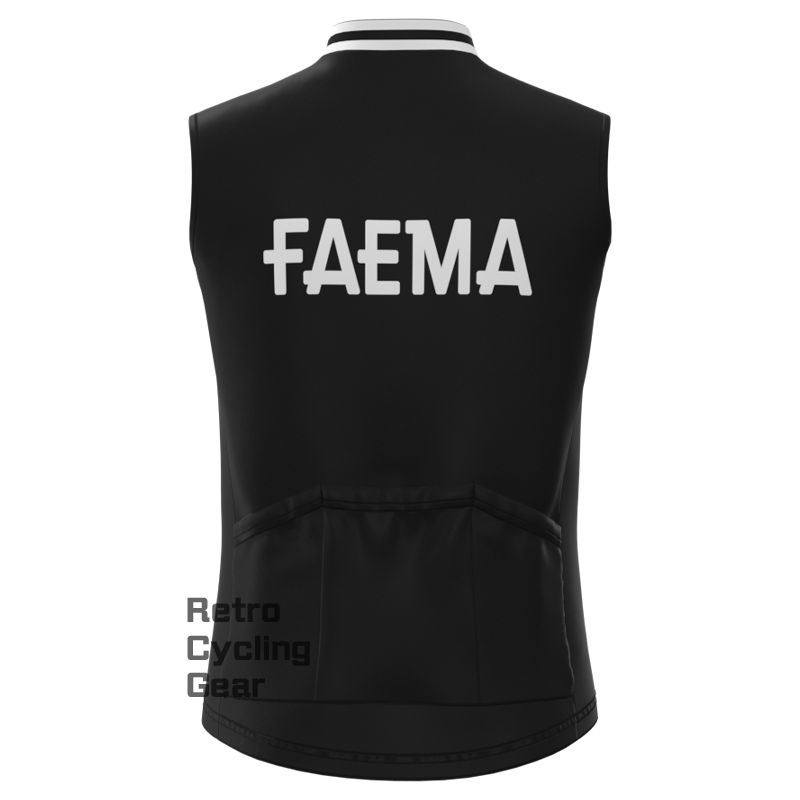 FAEMA Retro-Radsportweste aus schwarzem Fleece