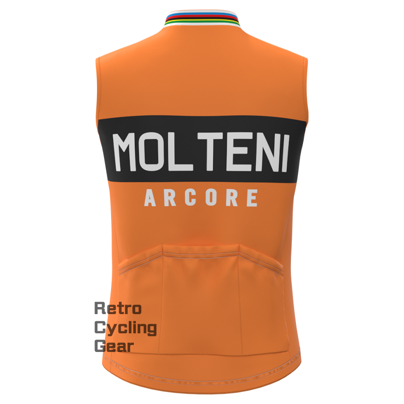 MOLTENI Orange White Retro Cycling Vest