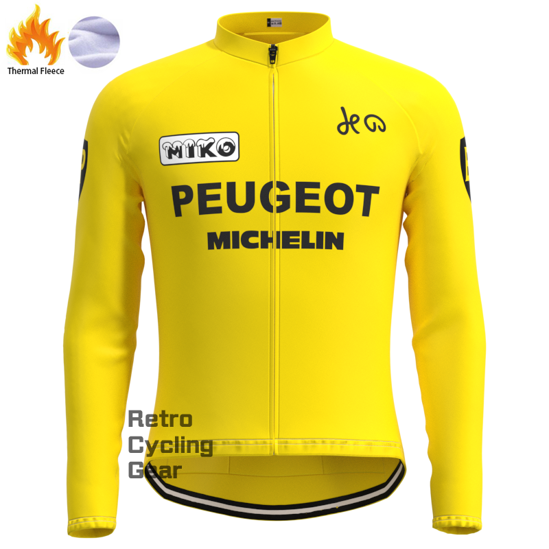 Peugeot Yellow 2 Fleece Retro Cycling Kits