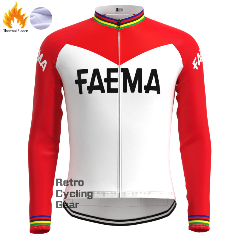 FAEMA Retro-Radsport-Sets aus weißem Fleece