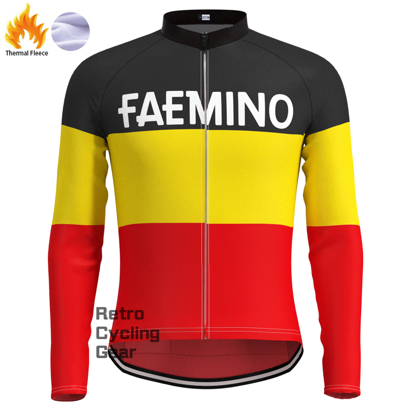 FAEMINO Fleece-Retro-Langarmtrikots