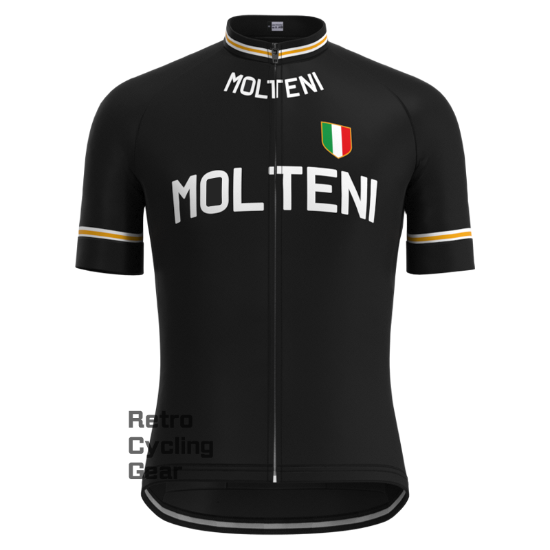 MOLTENI Black Retro Short Sleeve Cycling Kit