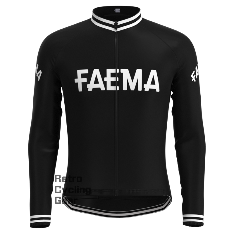 FAEMA Schwarzes Retro-Langarm-Fahrradset