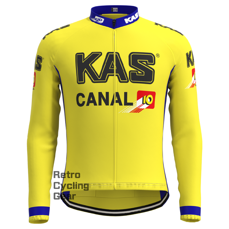 KAS Gelbes Retro-Langarmtrikot