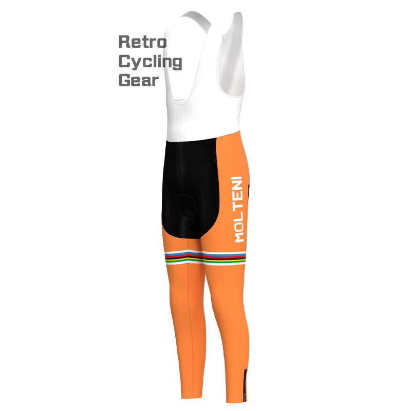 MOLTENI Orange White Retro Long Sleeve Cycling Kit