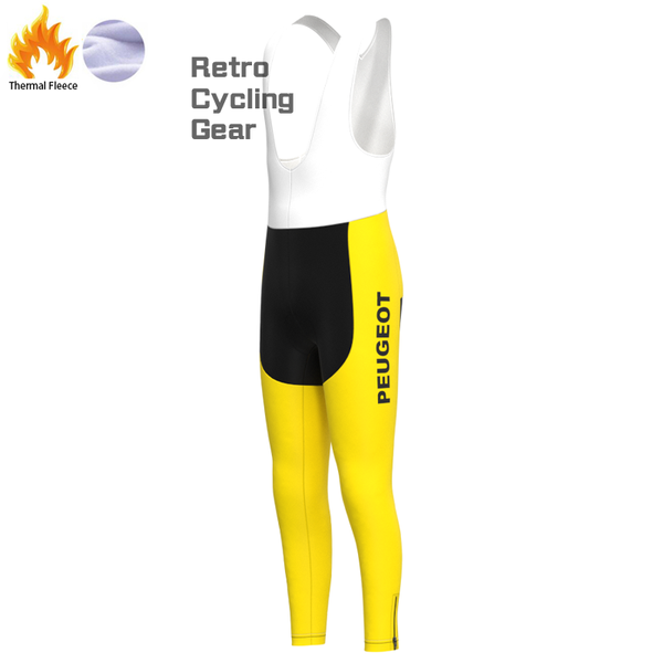 Peugeot Yellow 2 Fleece Retro Cycling Pants