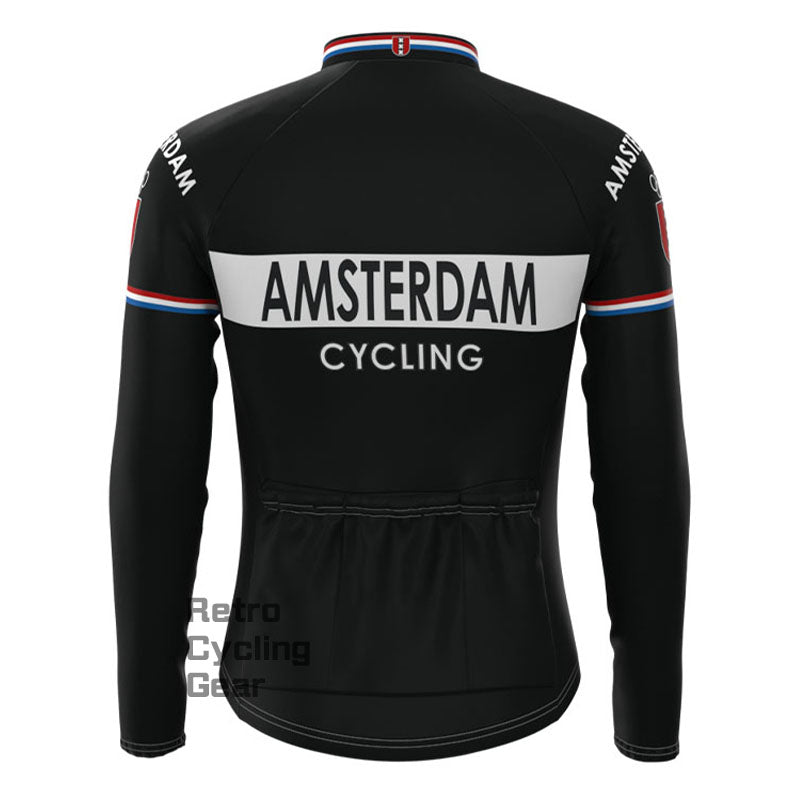 Amsterdam Black Fleece Retro Long Sleeves Jerseys