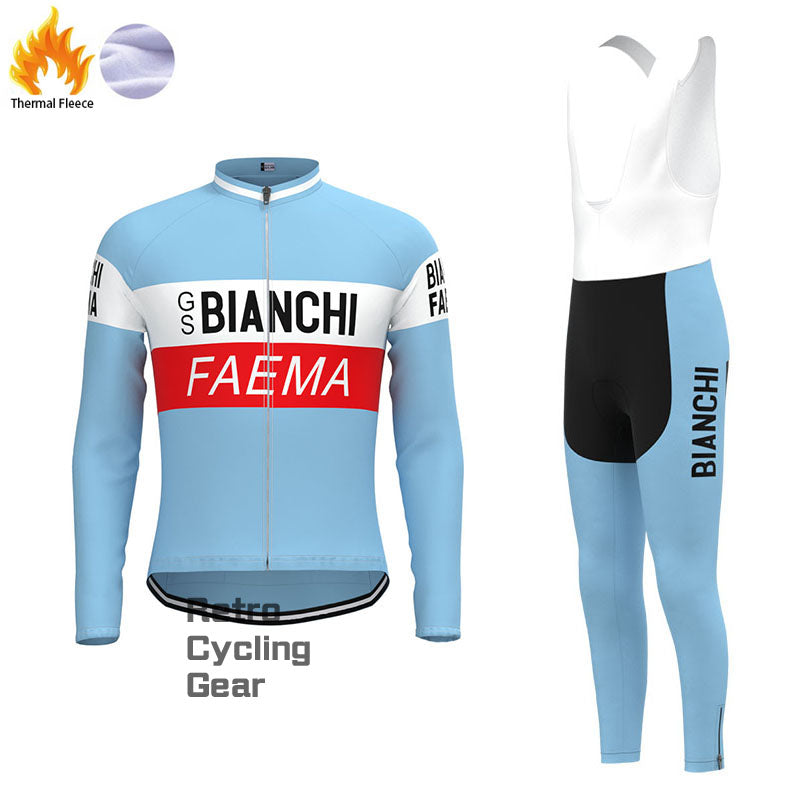 BIANCHI Fleece-Retro-Radsport-Sets