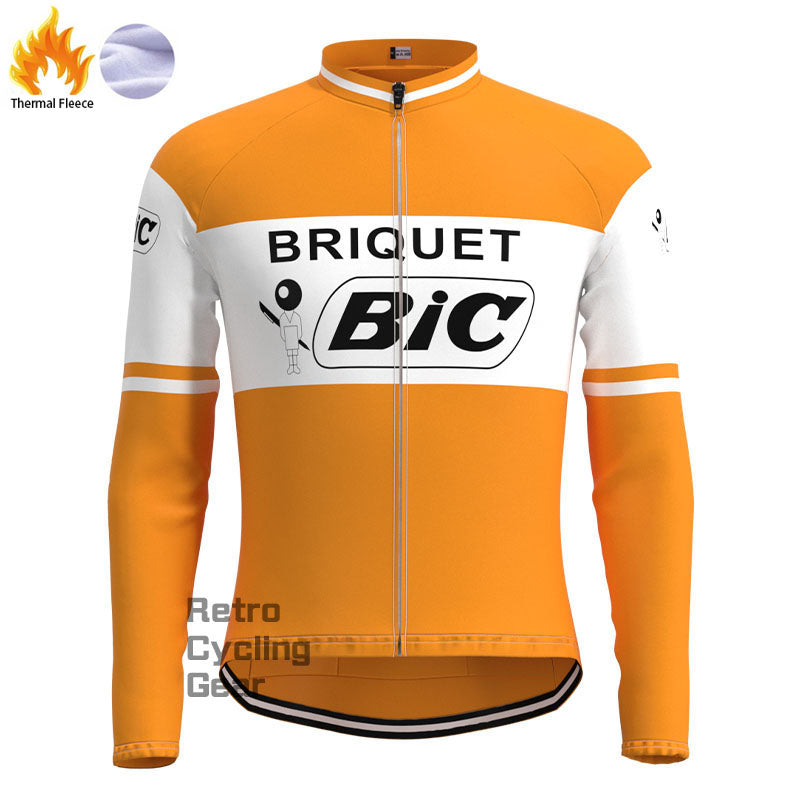 BIC Orange Fleece Retro-Langarmtrikots