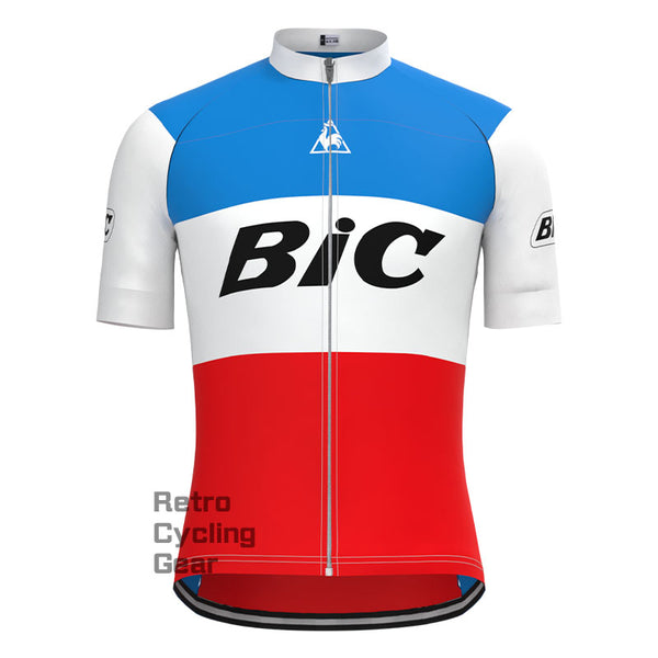 BIC White Blue Retro Short sleeves Jersey