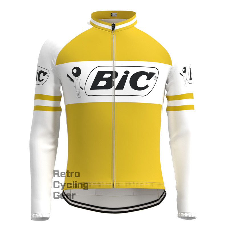 BIC Gelbes Retro-Langarmtrikot