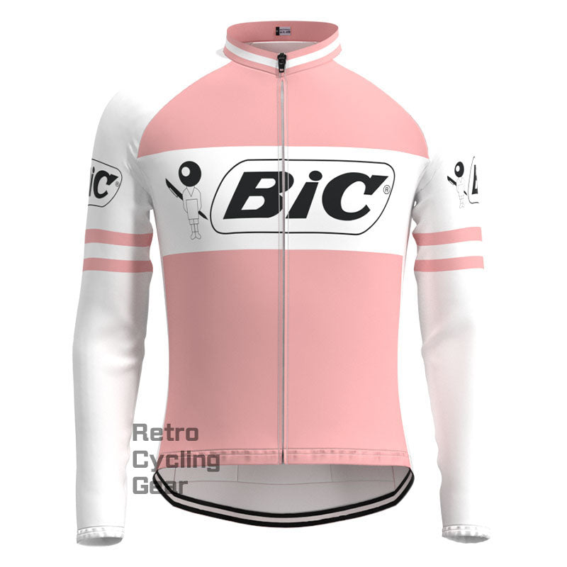 BIC Pink Retro Long Sleeve Cycling Kit