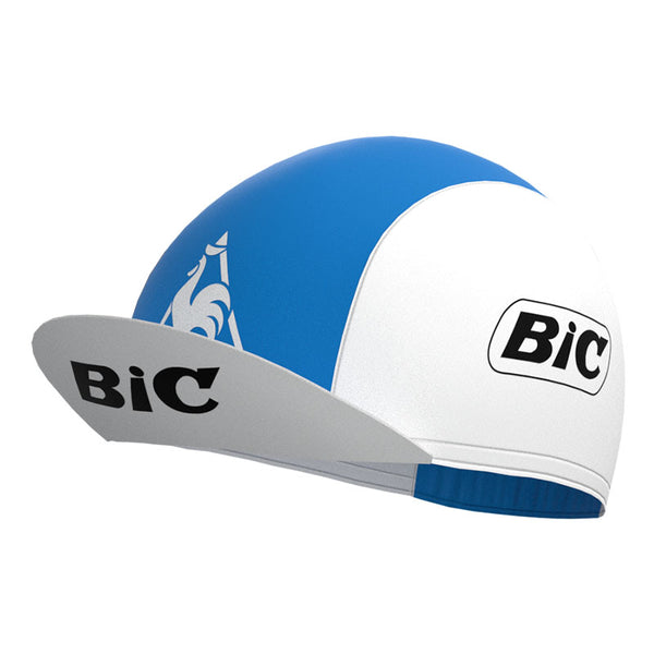 BIC White Blue Retro Cycling Cap