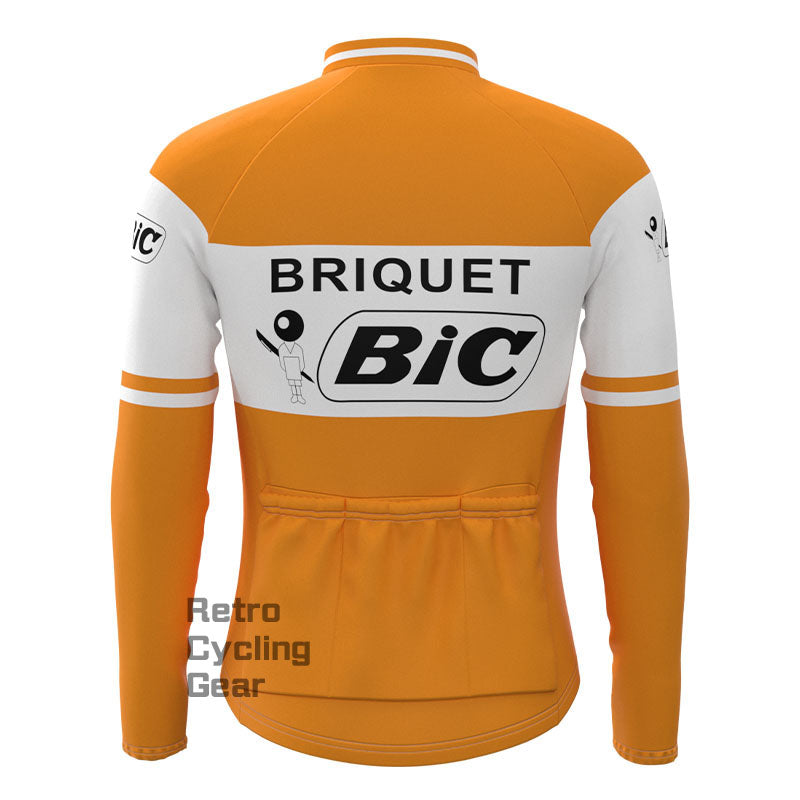 BIC Orange Fleece Retro-Langarmtrikots