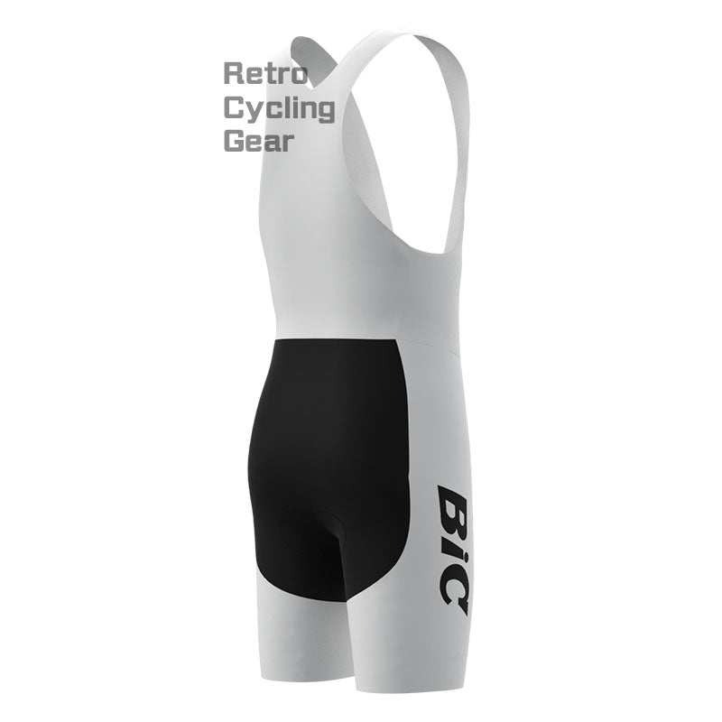 BIC White Blue Retro Short Sleeve Cycling Kit