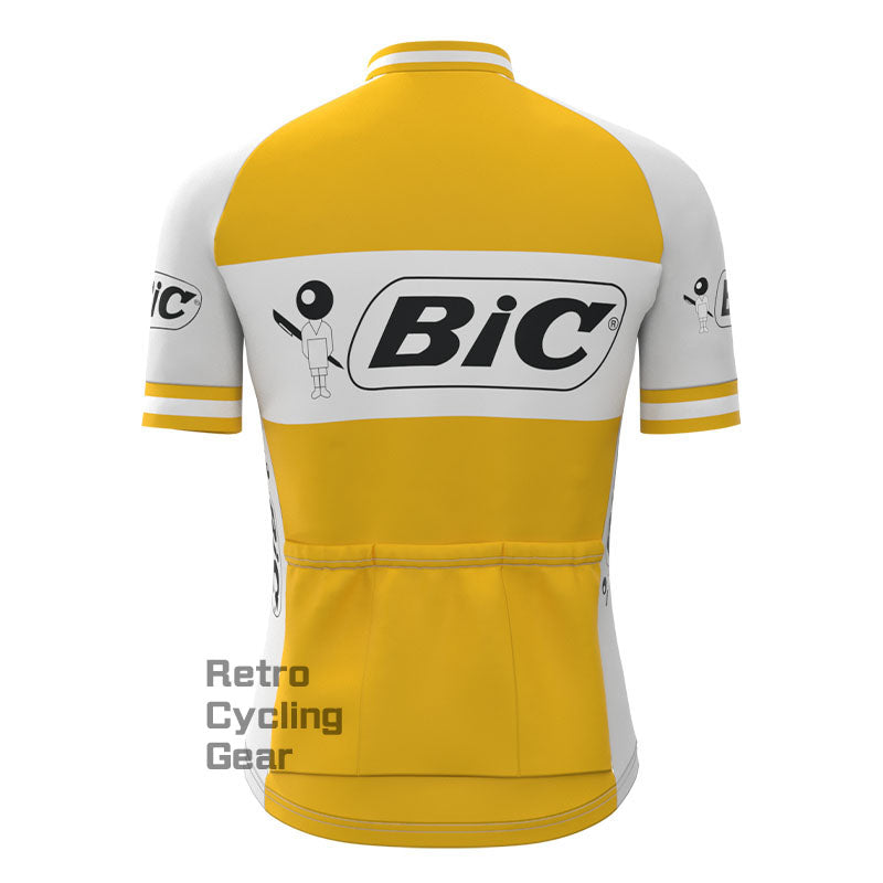 BIC Yellow Retro Short Sleeve Cycling Kit