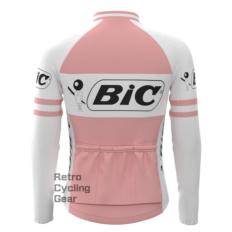 BIC Pink Retro Long Sleeve Cycling Kit