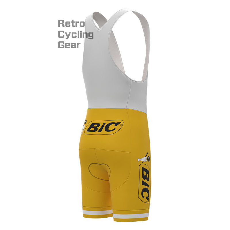 BIC Yellow Retro Short Sleeve Cycling Kit