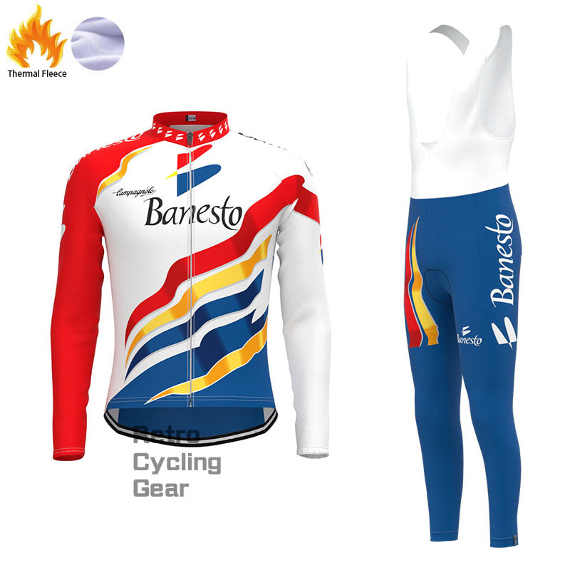 Banesto colourful Fleece Retro Cycling Kits