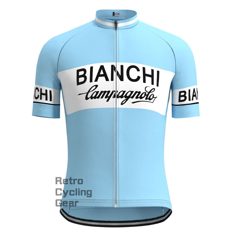 Bianchi Blue Retro Kurzarm-Fahrradset