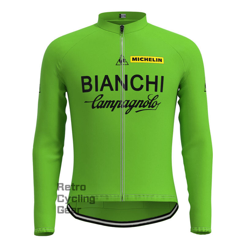Bianchi Green Retro Long Sleeves Jersey