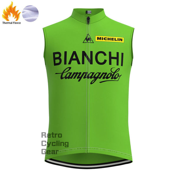 Bianchi Green Fleece Retro Cycling Vest