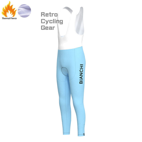 Bianchi Blue Fleece Retro Cycling Pants