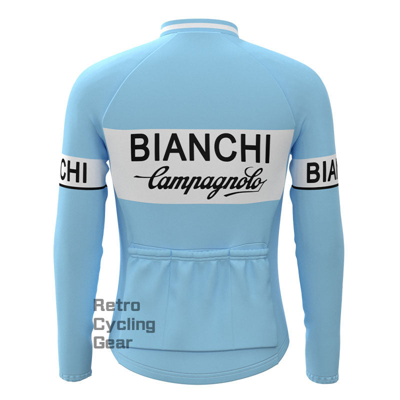 Bianchi Blue Retro-Langarmtrikot
