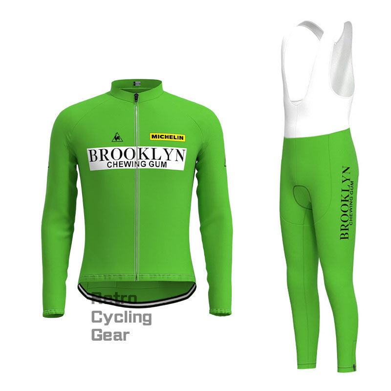 Brooklyn Green Retro Langarm-Radsport-Set