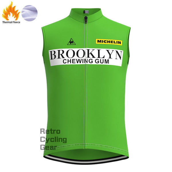 Brooklyn Green Fleece Retro Cycling Vest