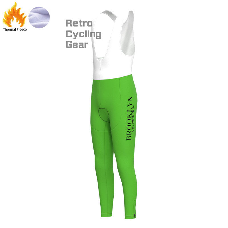 Brooklyn Green Fleece Retro Cycling Pants