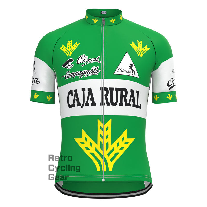 CAIA RURAL Grünes Retro-Trikot mit kurzen Ärmeln