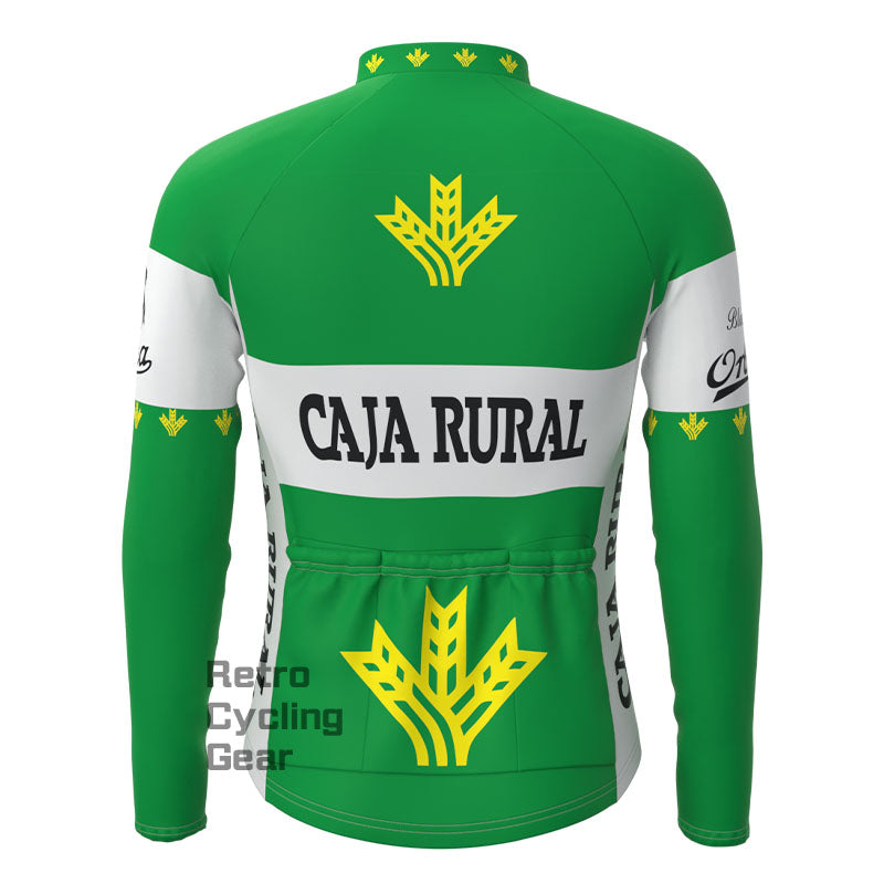 CAIA RURAL Green Fleece Retro Long Sleeves Jerseys
