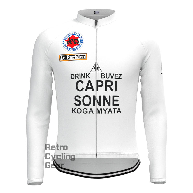 CAPRI White Retro Long Sleeve Cycling Kit